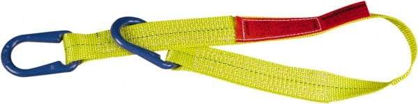 Lift-All - 16' Long x 3" Wide, 8,600 Lb Vertical Capacity, 2 Ply, Polyester Web Sling - 6,900 Lb Choker Capacity, Yellow - Apex Tool & Supply