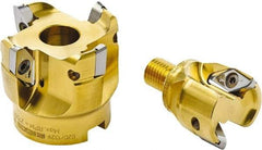 Seco - 63mm Cut Diam, 10mm Max Depth, 27mm Arbor Hole, 4 Inserts, VPGX 2206 Insert Style, Indexable Copy Face Mill - 27,000 Max RPM, 57mm High, Through Coolant - Apex Tool & Supply