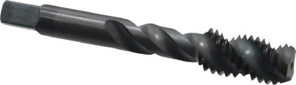 Kennametal - 1/2-13 UNC 3 Flute 3B Bottoming Spiral Flute Tap - Vanadium High Speed Steel, Oxide Finish, 3-3/8" OAL, Right Hand Flute, Right Hand Thread, H3 - Apex Tool & Supply