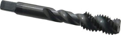 Kennametal - 1/2-13 UNC 3 Flute 3B Bottoming Spiral Flute Tap - Vanadium High Speed Steel, Oxide Finish, 3-3/8" OAL, Right Hand Flute, Right Hand Thread, H3 - Apex Tool & Supply