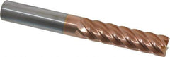Accupro - 1/2", 2" LOC, 1/2" Shank Diam, 4" OAL, 6 Flute, Solid Carbide Square End Mill - Single End, TiCN Finish, Spiral Flute, 40° Helix, Centercutting, Right Hand Cut, Right Hand Flute - Apex Tool & Supply