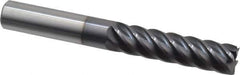 Accupro - 1/2", 2" LOC, 1/2" Shank Diam, 4" OAL, 6 Flute, Solid Carbide Square End Mill - Single End, AlTiN Finish, Spiral Flute, 40° Helix, Centercutting, Right Hand Cut, Right Hand Flute - Apex Tool & Supply