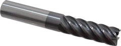 Accupro - 3/4", 2-1/4" LOC, 3/4" Shank Diam, 5" OAL, 6 Flute, Solid Carbide Square End Mill - Single End, AlTiN Finish, Spiral Flute, 40° Helix, Centercutting, Right Hand Cut, Right Hand Flute - Apex Tool & Supply