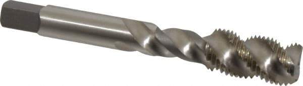 Kennametal - 1/2-20 UNF 3 Flute 3B Bottoming Spiral Flute Tap - Vanadium High Speed Steel, Bright Finish, 3.38" OAL, Right Hand Flute, Right Hand Thread, H3 - Apex Tool & Supply