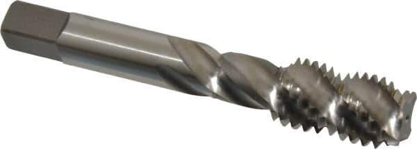 Kennametal - 5/8-11 UNC 4 Flute 3B Bottoming Spiral Flute Tap - Vanadium High Speed Steel, Bright Finish, 3.81" OAL, Right Hand Flute, Right Hand Thread, H3 - Apex Tool & Supply