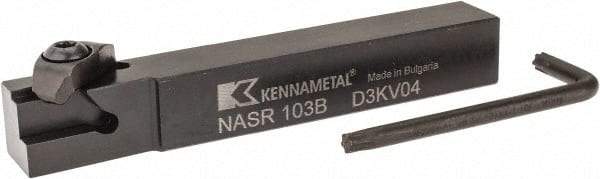 Kennametal - Internal/External Thread, Right Hand Cut, 5/8" Shank Width x 5/8" Shank Height Indexable Threading Toolholder - 4-1/2" OAL, N.3R Insert Compatibility, NAS Toolholder, Series Top Notch - Apex Tool & Supply