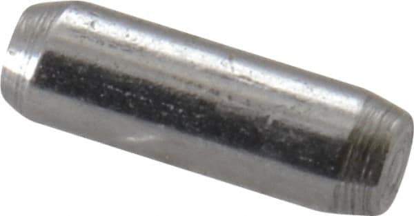 Made in USA - 1/16" Diam x 3/16" Pin Length 416 Stainless Steel Precision Dowel Pin - Passivated Finish, C 36-42 Hardness, 2 Beveled End - Apex Tool & Supply