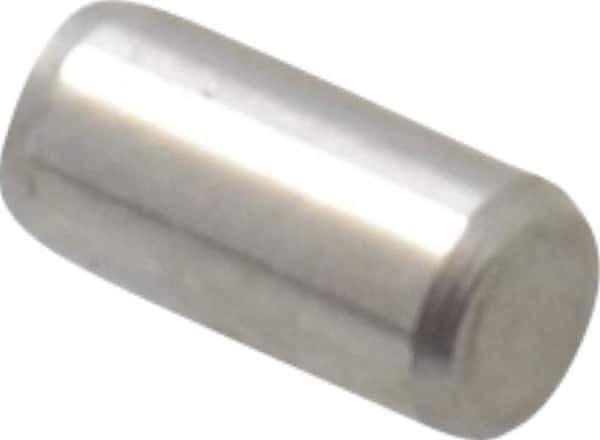 Made in USA - 3/32" Diam x 3/16" Pin Length 416 Stainless Steel Precision Dowel Pin - Passivated Finish, C 36-42 Hardness, 2 Beveled End - Apex Tool & Supply