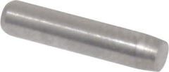 Made in USA - 3/32" Diam x 7/16" Pin Length 416 Stainless Steel Precision Dowel Pin - Passivated Finish, C 36-42 Hardness, 2 Beveled End - Apex Tool & Supply