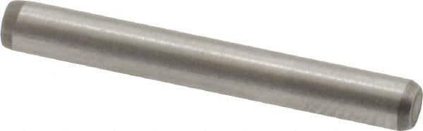 Made in USA - 1/8" Diam x 1" Pin Length 416 Stainless Steel Precision Dowel Pin - Passivated Finish, C 36-42 Hardness, 2 Beveled End - Apex Tool & Supply
