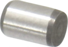Made in USA - 1/8" Diam x 3/16" Pin Length 416 Stainless Steel Precision Dowel Pin - Passivated Finish, C 36-42 Hardness, 2 Beveled End - Apex Tool & Supply