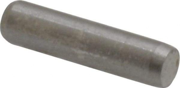 Made in USA - 1/8" Diam x 1/2" Pin Length 416 Stainless Steel Precision Dowel Pin - Passivated Finish, C 36-42 Hardness, 2 Beveled End - Apex Tool & Supply