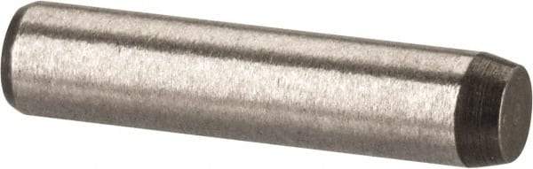Made in USA - 1/8" Diam x 9/16" Pin Length 416 Stainless Steel Precision Dowel Pin - Passivated Finish, C 36-42 Hardness, 2 Beveled End - Apex Tool & Supply