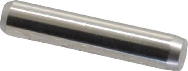Made in USA - 1/8" Diam x 5/8" Pin Length 416 Stainless Steel Precision Dowel Pin - Passivated Finish, C 36-42 Hardness, 2 Beveled End - Apex Tool & Supply