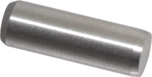 Made in USA - 3/16" Diam x 9/16" Pin Length 416 Stainless Steel Precision Dowel Pin - Passivated Finish, C 36-42 Hardness, 2 Beveled End - Apex Tool & Supply