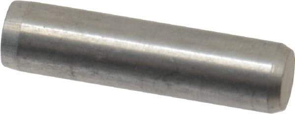 Made in USA - 1/4" Diam x 1" Pin Length 416 Stainless Steel Precision Dowel Pin - Passivated Finish, C 36-42 Hardness, 2 Beveled End - Apex Tool & Supply