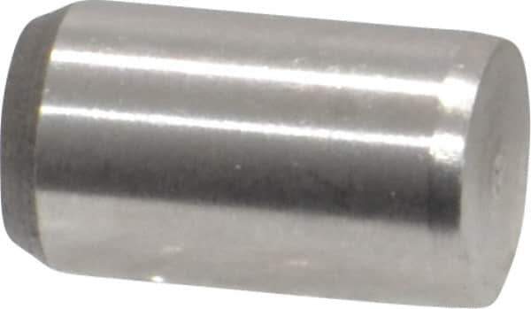 Made in USA - 1/4" Diam x 7/16" Pin Length 416 Stainless Steel Precision Dowel Pin - Passivated Finish, C 36-42 Hardness, 2 Beveled End - Apex Tool & Supply
