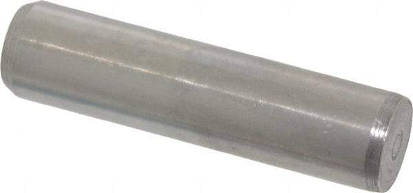 Made in USA - 3/8" Diam x 1-1/2" Pin Length 416 Stainless Steel Precision Dowel Pin - Passivated Finish, C 36-42 Hardness, 2 Beveled End - Apex Tool & Supply