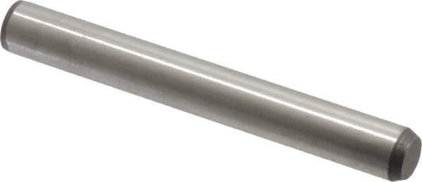 Made in USA - 3/8" Diam x 3" Pin Length 416 Stainless Steel Precision Dowel Pin - Passivated Finish, C 36-42 Hardness, 2 Beveled End - Apex Tool & Supply