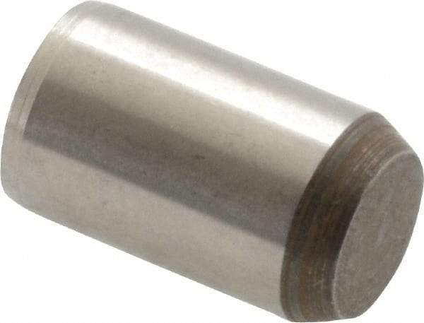 Made in USA - 3/8" Diam x 5/8" Pin Length 416 Stainless Steel Precision Dowel Pin - Passivated Finish, C 36-42 Hardness, 2 Beveled End - Apex Tool & Supply