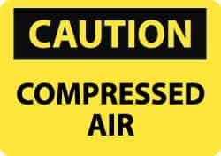 NMC - "Caution - Compressed Air", 10" Long x 14" Wide, Rigid Plastic Safety Sign - Rectangle, 0.05" Thick, Use for Accident Prevention - Apex Tool & Supply