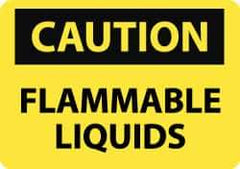 NMC - "Caution - Flammable Liquids", 10" Long x 14" Wide, Rigid Plastic Safety Sign - Rectangle, 0.05" Thick, Use for Hazardous Materials - Apex Tool & Supply