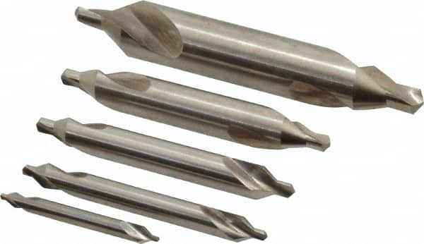 Keo - 5 Piece, #1 to 5, Plain Edge, Cobalt Combo Drill & Countersink Set - Apex Tool & Supply