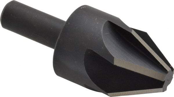 Keo - 1-1/4" Head Diam, 1/2" Shank Diam, 6 Flute 60° High Speed Steel Countersink - Bright Finish, 3" OAL, Single End, Straight Shank, Right Hand Cut - Apex Tool & Supply