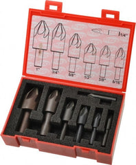 Keo - 7 Piece, 1/4 to 1" Head Diam, 60° Included Angle, Single End Countersink Set - Apex Tool & Supply
