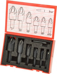 Keo - 7 Piece, 1/4 to 1" Head Diam, 90° Included Angle, Single End Countersink Set - Apex Tool & Supply