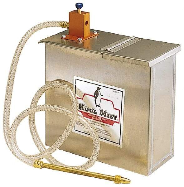 Kool Mist - 1 Outlet, 3 Gal Tank Capacity, Stainless Steel Tank Mist Coolant System - 4' Coolant Line Length, 6" Hose Length, 5/16" Nozzle Diam - Apex Tool & Supply
