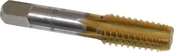 Hertel - 1/8-27 NPTF, 5 Flutes, TiN Coated, High Speed Steel, Interrupted Thread Pipe Tap - Regular Hook - Apex Tool & Supply