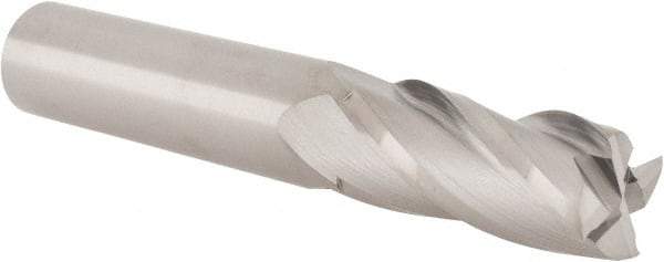 Hertel - 9/16", 1-1/4" LOC, 9/16" Shank Diam, 3-1/2" OAL, 4 Flute, Solid Carbide Square End Mill - Single End, Uncoated, Spiral Flute, 30° Helix, Centercutting, Right Hand Cut, Right Hand Flute - Apex Tool & Supply