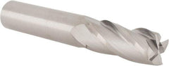 Hertel - 9/16", 1-1/4" LOC, 9/16" Shank Diam, 3-1/2" OAL, 4 Flute, Solid Carbide Square End Mill - Single End, Uncoated, Spiral Flute, 30° Helix, Centercutting, Right Hand Cut, Right Hand Flute - Apex Tool & Supply