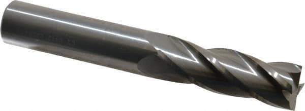 Hertel - 3/4", 2-1/4" LOC, 3/4" Shank Diam, 5" OAL, 4 Flute, Solid Carbide Square End Mill - Single End, Uncoated, Spiral Flute, 30° Helix, Centercutting, Right Hand Cut, Right Hand Flute - Apex Tool & Supply