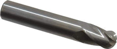 Hertel - 7/16" Diam, 5/8" LOC, 4 Flute Solid Carbide Ball End Mill - Uncoated, Single End, 2-1/2" OAL, 7/16" Shank Diam - Apex Tool & Supply