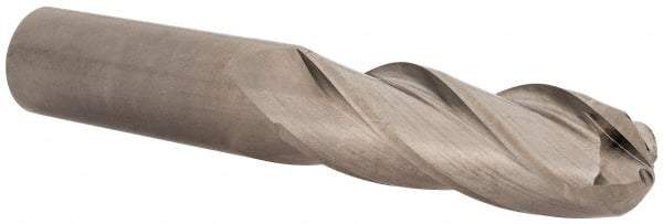 Hertel - 1" Diam, 3" LOC, 4 Flute Solid Carbide Ball End Mill - Uncoated, Single End, 6" OAL, 1" Shank Diam - Apex Tool & Supply