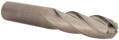 Hertel - 1" Diam, 3" LOC, 4 Flute Solid Carbide Ball End Mill - Uncoated, Single End, 6" OAL, 1" Shank Diam - Apex Tool & Supply