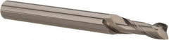 Hertel - 15/32", 1" LOC, 1/2" Shank Diam, 3" OAL, 2 Flute, Solid Carbide Square End Mill - Single End, AlTiN Finish, Spiral Flute, 30° Helix, Centercutting, Right Hand Cut, Right Hand Flute - Apex Tool & Supply