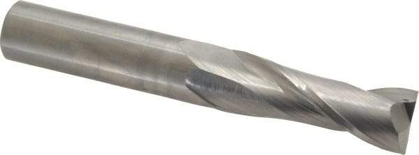 Hertel - 3/4", 2-1/4" LOC, 3/4" Shank Diam, 5" OAL, 2 Flute, Solid Carbide Square End Mill - Single End, Uncoated, Spiral Flute, 30° Helix, Centercutting, Right Hand Cut - Apex Tool & Supply