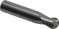 Hertel - 1/2" Diam, 5/8" LOC, 2 Flute Solid Carbide Ball End Mill - Uncoated, Single End, 2-1/2" OAL, 1/2" Shank Diam - Apex Tool & Supply