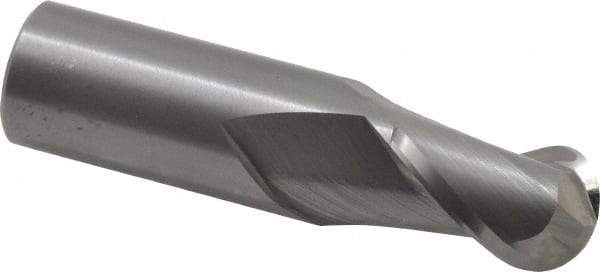 Hertel - 3/4" Diam, 1" LOC, 2 Flute Solid Carbide Ball End Mill - Uncoated, Single End, 3" OAL, 3/4" Shank Diam - Apex Tool & Supply