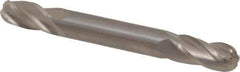 Hertel - 3/8" Diam, 3/4" LOC, 4 Flute Solid Carbide Ball End Mill - Uncoated, Double End, 3-1/2" OAL, 3/8" Shank Diam, Spiral Flute - Apex Tool & Supply