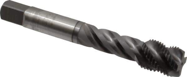 OSG - 9/16-18 UNF 4 Flute Modified Bottoming Spiral Flute Tap - Vanadium High Speed Steel, TiCN Finish, 3-19/32" OAL, Right Hand Flute, Right Hand Thread, H3, Series 290 - Apex Tool & Supply