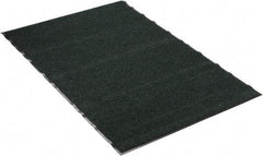 PRO-SAFE - 6 Ft. Long x 4 Ft. Wide, Poly Blended Carpet Surface, Ribbed Entrance Matting - 5/16 Inch Thick, Indoor, Medium Traffic, Vinyl, Green - Apex Tool & Supply