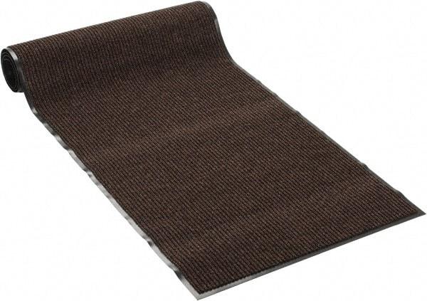 PRO-SAFE - 10 Ft. Long x 3 Ft. Wide, Poly Blended Carpet Surface, Ribbed Entrance Matting - 5/16 Inch Thick, Indoor, Medium Traffic, Vinyl, Brown - Apex Tool & Supply