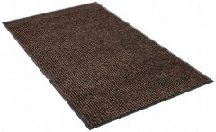 PRO-SAFE - 5 Ft. Long x 3 Ft. Wide, Poly Blended Carpet Surface, Ribbed Entrance Matting - 5/16 Inch Thick, Indoor, Medium Traffic, Vinyl, Brown - Apex Tool & Supply