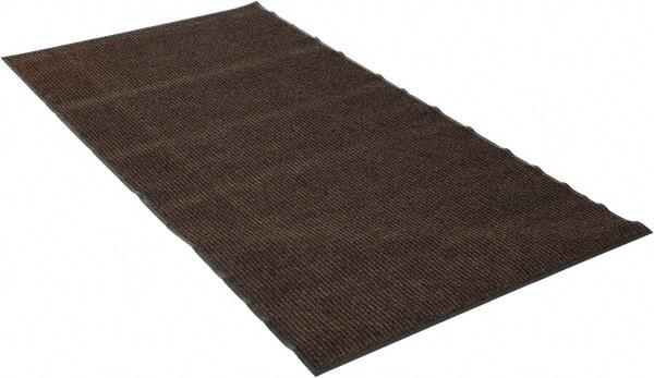 PRO-SAFE - 8 Ft. Long x 4 Ft. Wide, Poly Blended Carpet Surface, Ribbed Entrance Matting - 5/16 Inch Thick, Indoor, Medium Traffic, Vinyl, Brown - Apex Tool & Supply