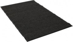 PRO-SAFE - 5 Ft. Long x 3 Ft. Wide, Poly Blended Carpet Surface, Ribbed Entrance Matting - 5/16 Inch Thick, Indoor, Medium Traffic, Vinyl, Gray - Apex Tool & Supply