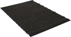 PRO-SAFE - 6 Ft. Long x 4 Ft. Wide, Poly Blended Carpet Surface, Ribbed Entrance Matting - 5/16 Inch Thick, Indoor, Medium Traffic, Vinyl, Gray - Apex Tool & Supply